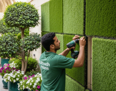 تركيب العشب الجداري-تنسيق الحدائق بالرياض