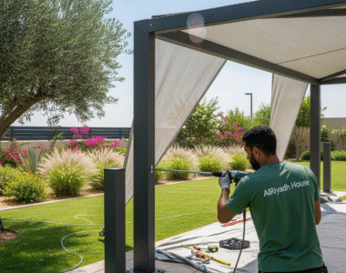 تركيب المظلات والسواتر-تنسيق الحدائق بالرياض