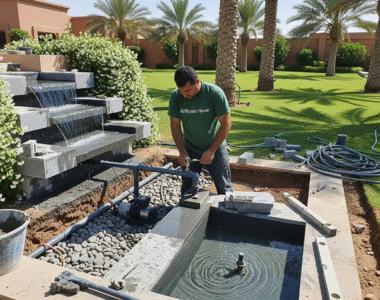 تركيب الشلالات والنوافير-تنسيق الحدائق بالرياض