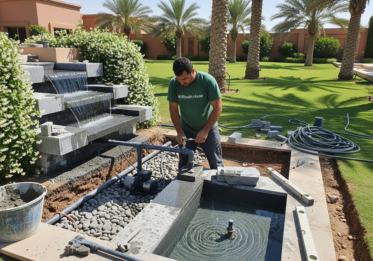 تركيب الشلالات والنوافير-تنسيق الحدائق بالرياض