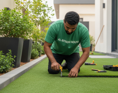 تركيب العشب الصناعي-تنسيق الحدائق بالرياض