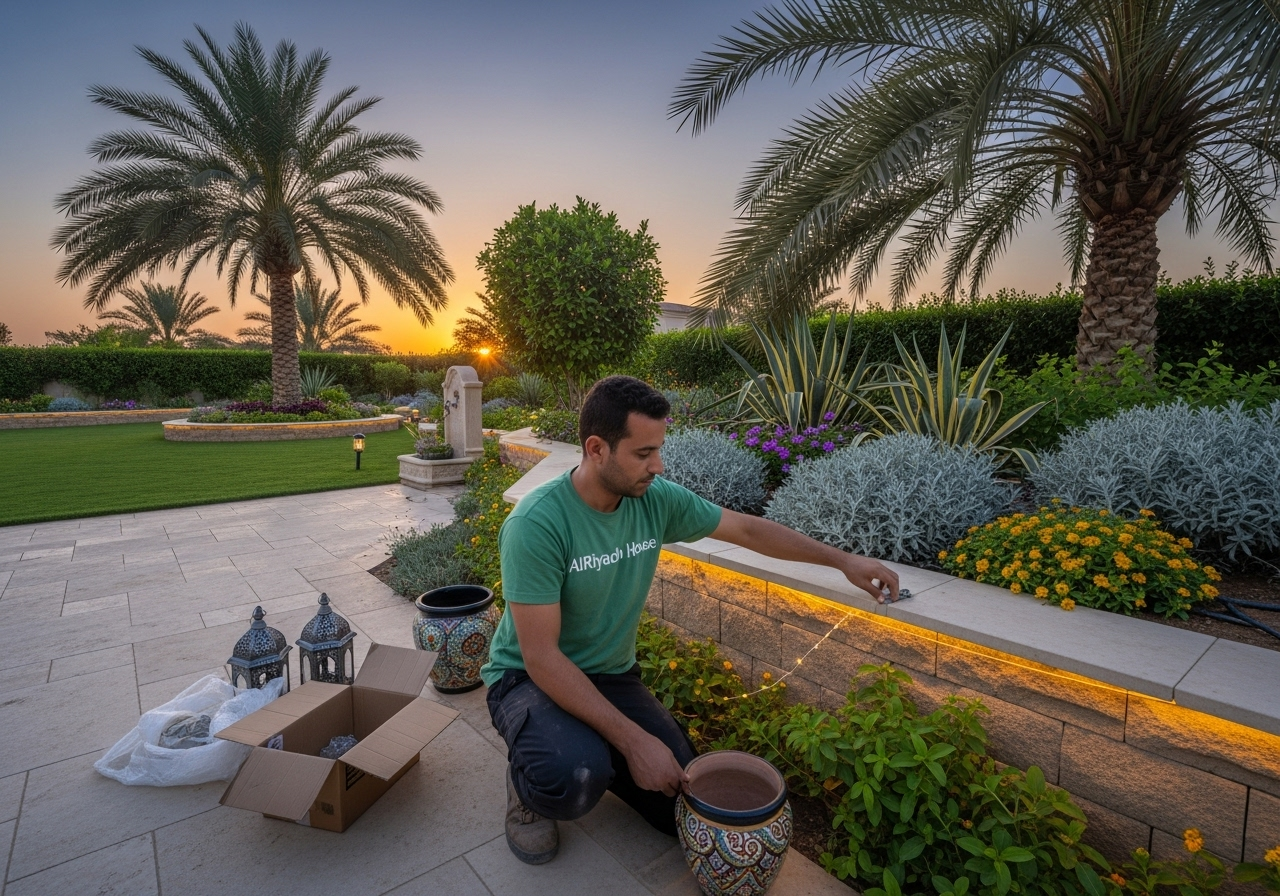 تركيب ديكورات واضاءات الحدائق-تنسيق الحدائق بالرياض